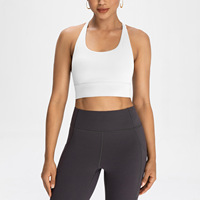 Soutien-gorge de sport respirant à maintien élevé pour femme, couleur unie, dos croisé élégant, idéal pour l'extérieur et la gym