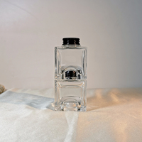 Vente en gros de 50ml Encrier en verre carré transparent vide Stylo plume Bouteille d'encre en verre avec bouchon