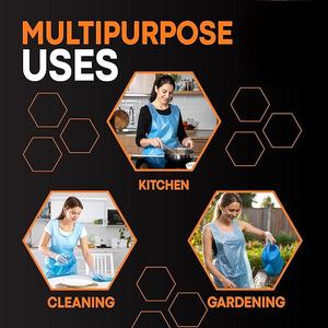 Tabliers jetables en plastique bleu, emballés individuellement, imperméables, en PE 1 mil, idéaux pour la cuisine et la restauration - Product Image 3