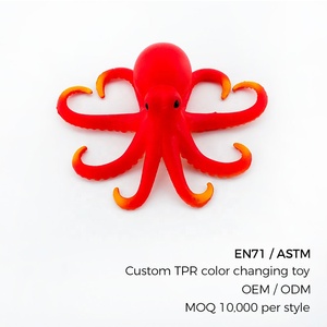 Juguetes de Animales Marinos Elásticos que Cambian de Color, Brillan en la Oscuridad, Calamar, Pulpo, Mantarraya, Coleccionables |   OEM MOQ 10,000 - Product Image 1