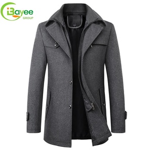 Manteaux d'hiver personnalisés <span class=keywords><strong>en</strong></span> laine, manteaux longs <span class=keywords><strong>en</strong></span> laine double pour hommes, manteaux décontractés pour hommes - Product Image 3