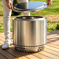 Couvercle de foyer Jocreek de 15 pouces en acier inoxydable 304 pour brûleur à bois, camping et terrasse - Aucun assemblage requis