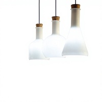 Lustre suspendu moderne minimaliste à économie d'énergie avec cadre en métal et abat-jour en verre, LED, intensité réglable, 2700K, lumière chaude