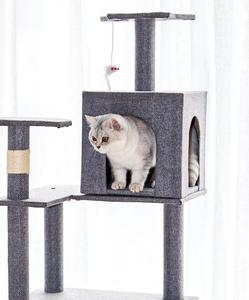 Tree Tower Three Layers with Sisal Scratching Post Pet Furniture 167cm 66 Inch Condo and Wood <b>Platform</b> MDF Plywood OEM/ODM - Product Image 4