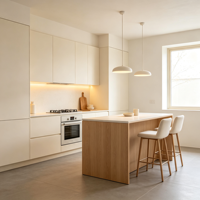 Meuble mural TV et armoire sans poignée, éco-responsable et moderne, pour toute la maison, avec niche encastrée LED, flottant, pour chambre et cuisine