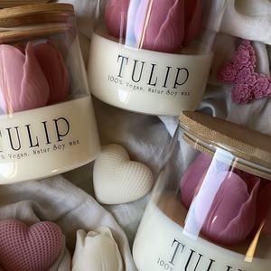 Candela Ecologica in Cera di Soia di Tendenza con Logo Personalizzabile a Forma di Tulipano Articoli per la Decorazione della Casa con Coperchio Candela di Lusso in Vetro - Product Image 5