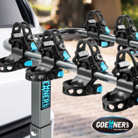 Portabicicletas Profesional Todoterreno Antivibración de Acero al Carbono, Montado en Enganche, Receptor de 2 Pulgadas, Capacidad de 240 LBS, para 4 Bicicletas, Compatible con GMC, Ford, Chevrolet, SUV