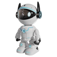 Caméra Robot WiFi Électroplaquée pour Usage Domestique, Vision Nocturne 1080p, Moniteur Bébé Sans Fil avec Microphone Intégré, Détection d'Alarme et Stockage Cloud