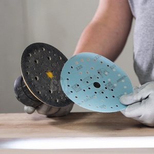 Dischi <span class=keywords><strong>Abrasivi</strong></span> Premium in Ceramica <span class=keywords><strong>Mirka</strong></span> Galaxy Multifit 6 Pollici (150mm) Floccati Porosi per Carteggiatura Auto - Product Image 4