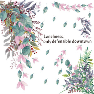 Adesivo <span class=keywords><strong>da</strong></span> <span class=keywords><strong>parete</strong></span> con foglie di <span class=keywords><strong>piante</strong></span> tropicali decorazioni per la casa camera dei bambini Nordic Rainforest Green Plants Window Wall Decal - Product Image 4