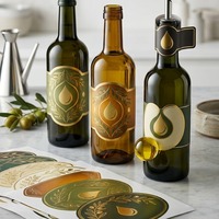 Autocollants holographiques YSB anti-huile pour flacons d'huile d'olive et collations, pour éviter les fuites