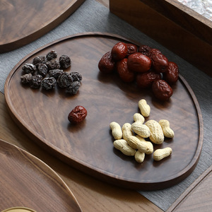 Black Walnut Serving <b>Trays</b> Various Sizes For <b>Tea</b> Coffee Snacks And Desserts Solid Color Wooden Platters - Product Image 3