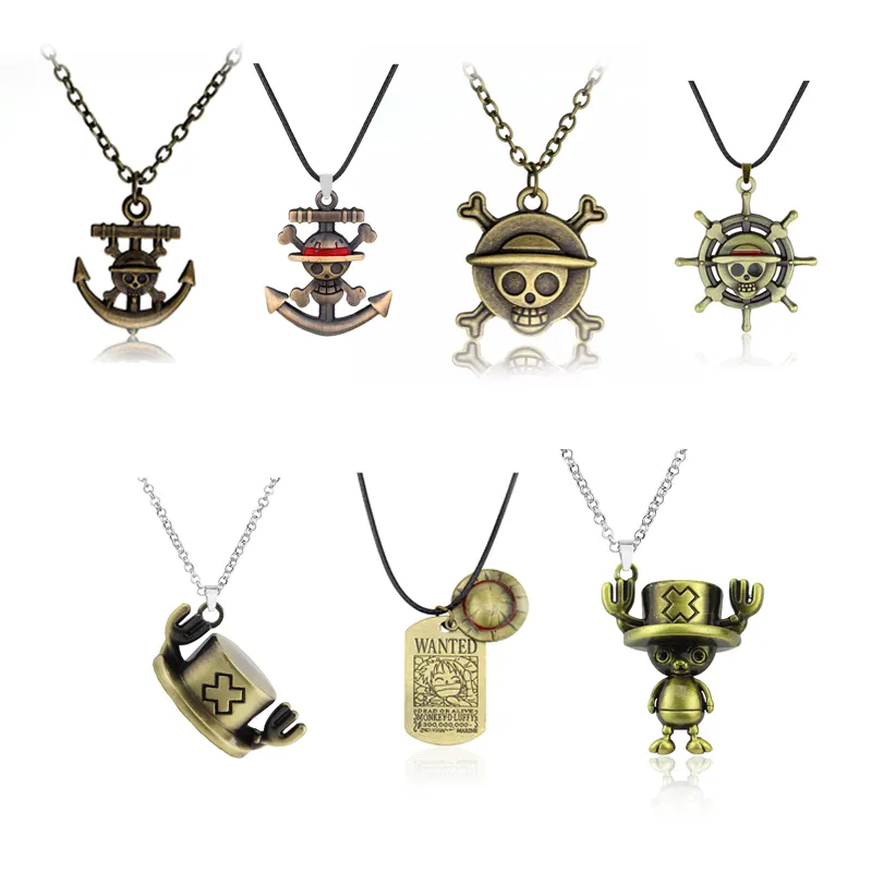 Collier de Cosplay One Piece Pirate, pendentif en métal et corde, bijoux Souvenir, animé japonais, à la mode, 1 pièce, cadeau Souvenir
