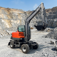 Excavator Roda Murah Produsen Alat Berat 6 Ton Excavator Roda Konstruksi dengan Bucket