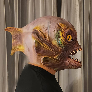 Nueva Máscara <span class=keywords><strong>de</strong></span> Piranha <span class=keywords><strong>de</strong></span> Látex, Máscara <span class=keywords><strong>de</strong></span> Terror para Cabeza Completa, Disfraz <span class=keywords><strong>de</strong></span> Terror, Accesorios <span class=keywords><strong>de</strong></span> Terror para Halloween, Accesorios <span class=keywords><strong>de</strong></span> Carnaval - Product Image 5