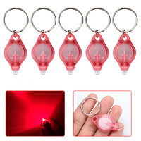 Grosir Pabrik Gantungan Kunci LED Plastik Mini Lampu Senter UV Baterai Kancing Tanpa Sekrup Gantungan Kunci Portabel