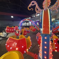 Manège Électrique en Fibre de Verre en Forme de Pieuvre pour Parc d'Attractions, Fête Foraine, Carnaval, Grandes Structures de Jeux Extérieures pour Enfants