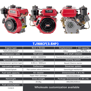Moteur <span class=keywords><strong>diesel</strong></span> <span class=keywords><strong>monocylindre</strong></span> 4 temps refroidi par air TLJ OEM-Friendly 3,5 CV 196 cm³ et pompe pour machines portables personnalisées - Product Image 6
