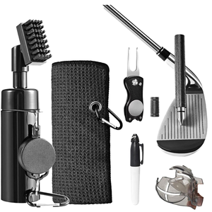 Kit d'entretien pour clubs de golf avec logo personnalisé, ensemble de nettoyage, aiguiseur de rainures, spray, brosse, OEM, ODM, cadeau - Product Image 1