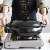 Casserole en céramique résistante à la chaleur - Marmite en argile durable pour cuisinière à gaz, usage domestique et professionnel - Plusieurs tailles 1,5L-8L