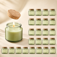 Ventes en gros de mini pots à bougies en verre transparent avec couvercles en liège pour la fabrication de bougies, cadeaux de mariage, logo personnalisé