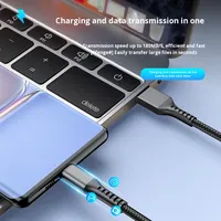 Mindpure 1m PD 20W 5V 6A 5Gbps Type C Câble de données en nylon Charge rapide USB C Chargeur pour téléphones mobiles Imprimantes Ordinateurs