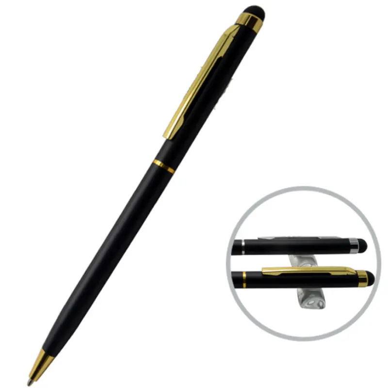 TTX שונה צבעים מתכת אלומיניום מלון צלב רך מגע מסך stylus עט כתיבה 2 ב 1