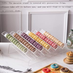 Vassoio moderno <span class=keywords><strong>in</strong></span> acrilico chiaro Macaron con 6 slot eco supporto per biscotti per banchetti nuziali - Product Image 2