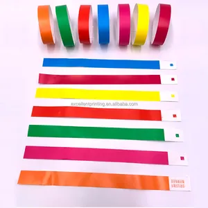 Waterproof Cheap Plain Color PP Wristband Paper Tickets For Events Disposable Tyvek Paper Wrist Band