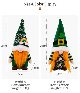 2025 Decoraciones del Día de San Patricio Gnomo de peluche Muñeco sin rostro verde Decoración de fiesta del día irlandés Adornos de San Patricio Regalos irlandeses - Product Image 4