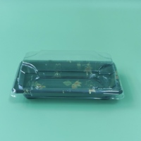 Boîte à sushi jetable en plastique avec couvercle, emballage de vaisselle à emporter pour les plats à emporter