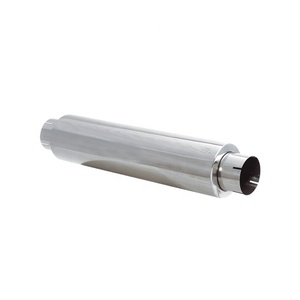 JTLD Auto Parts Flat cut Résonateur d'échappement en acier inoxydable brillant poli universel argent personnalisé - Product Image 2