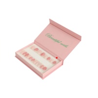 Boîte d'emballage pour ongles pressés avec fermeture magnétique, gaufrage, lamination mate de luxe, personnalisable avec votre marque, en carton ondulé et mousse