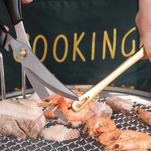 Yuxiang Hardware Products Factory Stainless Steel Barbecue <b>Tongs</b> Korean Style Heavy Duty <b>Kitchen</b> Food <b>Tongs</b> - Product Image 2