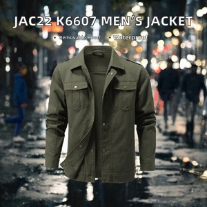 Chaqueta de Trabajo para Hombre, Estilo Militar, con Capucha, de Lona, de Secado Rápido, Impermeable, Informal, para Primavera - Product Image 2