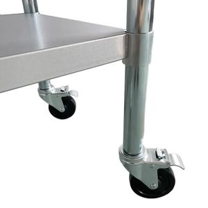 โต๊ะทำงานสแตนเลสชัยชนะ6ขาและล้ออุปกรณ์เบเกอรี่ INOX สำหรับโรงแรมและร้านอาหาร - Product Image 4