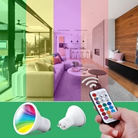 Lampu Sorot LED RGB E27 6W dengan Remote Control Pengubah Warna untuk Dekorasi Rumah dan Liburan 110V 220V