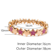 CENDA Nouveau Bracelet Élastique Empilable en Perles Émaillées Étoiles Plaqué Or pour Femme, Bijoux Tendance, Personnalisation OEM