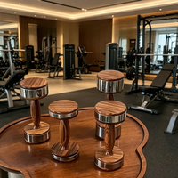Haltères en bois écologiques de qualité supérieure, poids à main personnalisables avec logo, pour entraînement de force à domicile et fitness