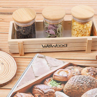 Boîtes à thé Vietnam boîte de bonbons récipients de stockage des aliments tasses en verre pots Mason couvercles en bois de bambou