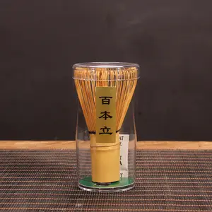 Batedor de chá de bambu japonês 100 prongs, cerimônia de bambu natural feita à mão matcha para matcha
