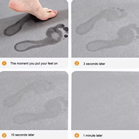 Tapis de douche en terre de diatomée naturelle antidérapant super absorbant à séchage rapide, tapis de bain en pierre de diatomite en gros