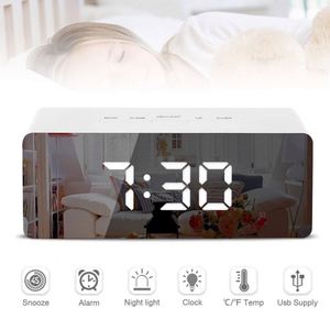 Horloge de table numérique à LED avec réveil, fonction snooze, lumière de réveil, affichage électronique de la date et de la température, décoration de la maison - Product Image 2