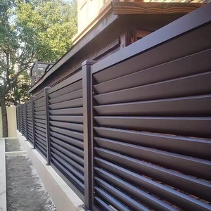 Panneaux de clôture en aluminium à lames ventilées, portail, imperméable, lame verticale, clôture en épée, panneaux de clôture pour piscine, cour, modélisation 3D - Product Image 1