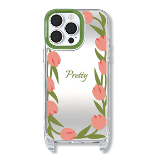 Khá Tulip hoa in cổ tay dây buộc gương TPU điện thoại di động Bìa trường hợp đối với <span class=keywords><strong>iPhone</strong></span> 11 12 13 14 15 16 Pro Max cộng với - Product Image 5