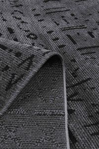 Tapis d'intérieur moderne à poils courts en chenille géométrique diamantée Mira Anthracite 7 mm Lavable Antidérapant Écologique Convient aux animaux domestiques - Product Image 4