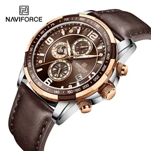 NAVIFORCE 8020L GBB 2022 New wholesale Chronograph sport watch for men with Genuine Leather wristwatches