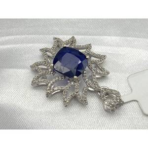 Nouveau pendentif en saphir bleu de luxe, très vendu, en argent sterling 925, cadeau pour fête, mariage, fiançailles, cérémonies religieuses, événements - Product Image 6