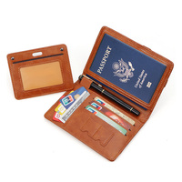 Portefeuille de passeport personnalisé d'usine, couverture de porte-cartes de passeport bloquant Rfid