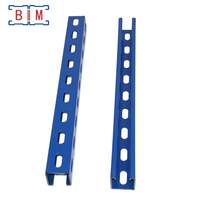 Profilé en C industriel à fentes 1-5/8 x 1-5/8 pouces (41x41x2,5 mm) bleu thermolaqué